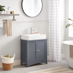 Kúpeľňová skrinka pod umývadlo, výška 60 cm, šedá