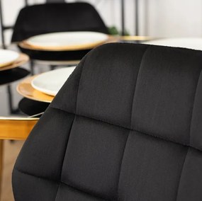 Vintino kreslo TERNI Velvet - čierna farba, nohy zlaté - vintino.sk