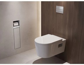 Hansgrohe XtraStoris Rock, wc kefa na zabudovanie s držiakom na toaletný papier, biela matná, HAN-56062700