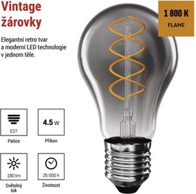 LED žiarovka DECO dymová A60 teplá biela