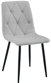 Set štyroch jedálenských stoličiek LIBRA svetlosivé / čierne nohy (4 ks)