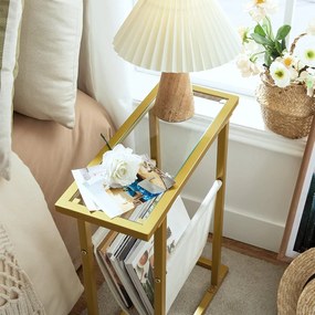 Odkládací stolek Vasagle Fido 40 cm zlatý/čirý