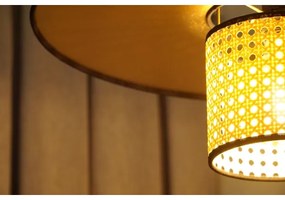 Duolla - Luster na lanku TOKYO RATTAN 1xE27/15W/230V pr. 50 cm zlatá/ratan