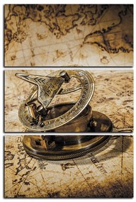 Obraz na plátne - Kompas na mape antického sveta - obdĺžnik 7999FB (120x80 cm)