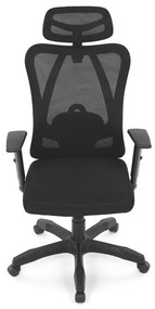 Kancelárska ergonomická stolička MANET — sieťovina / látka, čierna