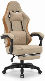 Pohodlná herná a kancelárska stolička HC-1015 s podnožkou - béžová