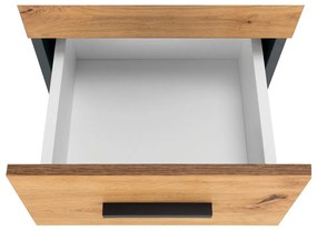 Vysoká úzka kúpeľňová skrinka v dekore duba v prírodnej farbe 180x35 cm Malika – Støraa