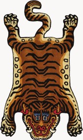 Ručne všívaný vlnený koberec Tiger