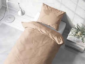 Biante Bavlnené jednofarebné posteľné obliečky Moni MO-047 Béžové Jednolôžko 140x200 a 70x90 cm