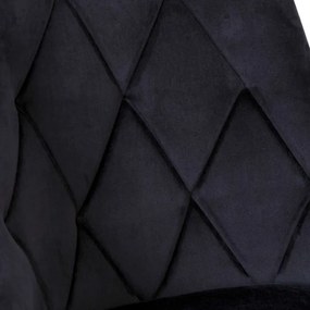 Jedálenská stolička LINCOLN zamatová, čierna