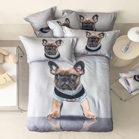 Bavlnené posteľné obliečky 7-dielne pes D-204