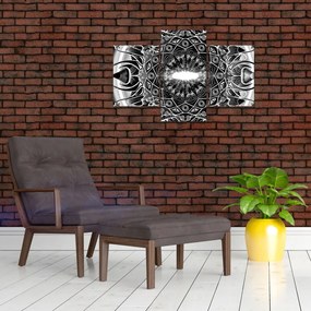 Obraz čiernobielych ornamentov (90x60 cm)