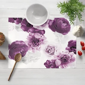 Biante Dekoračné prestieranie na stôl PM-029 Veľké fialové kvety 35x45 cm
