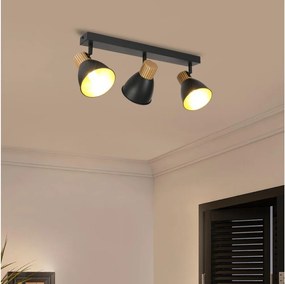 Brilagi - Bodové svietidlo ODENSE 3xE14/10W/230V drevo/čierna