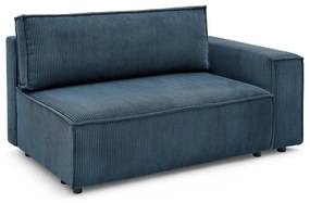 Tmavomodrý menčestrový modul pohovky (pravý roh) Nihad modular – Bobochic Paris