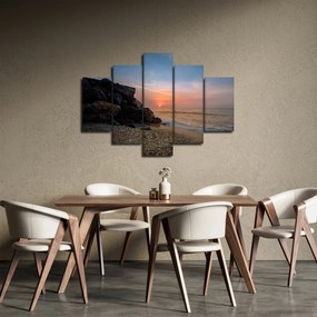 Obraz západu slnka na pláži (150x105 cm)