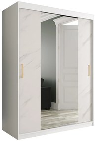 Šatníková skriňa 150 cm Marbelo T1 (matná biela + biely mramor). Akcia -24%. Vlastná spoľahlivá doprava až k Vám domov. 1064568