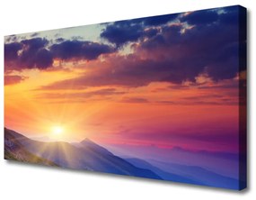 Obraz Canvas Slnko hory príroda 120x60 cm