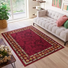 Protišmykový koberec / behúň CRYSTAL PRINT červený / čierny