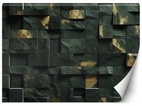 Fototapeta, Zelená mozaika kostka 3D - 368x254 cm