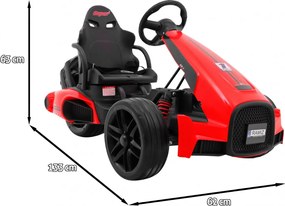 Ramiz Detská motokára na batérie Bolid XR-1 Červená + nastaviteľné riadidlá + tvarované sedadlo