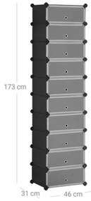 Modulárny regál s zásuvkami BOXIFY čierny