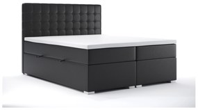 Manželská posteľ Boxspring 140 cm Candy (čierna ekokoža) (s úložným priestorom). Vlastná spoľahlivá doprava až k Vám domov. 1044186