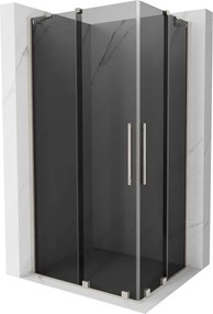 Mexen Velar Duo, sprchový kút s posuvnými dverami 90 x 80 cm, 8mm šedé sklo, brúsená oceľ, 871-090-080-42-97