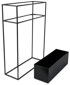 KOVOVÝ KVETINÁČ SO STOJANOM RECT 90X24X64 CM ČIERNA
