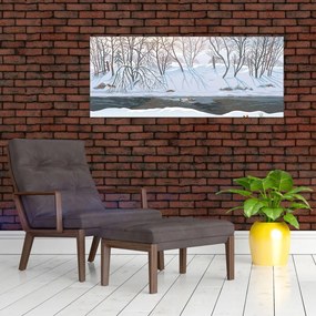 Obraz - Líška v zimnej krajine (120x50 cm)