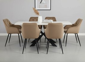 Noela Jedálenský set TERRON 200 + 6x stolička SIENA béžová