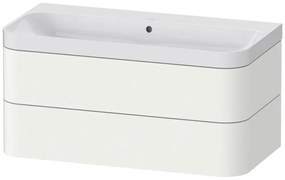 DURAVIT Happy D.2 Plus c-shaped závesná skrinka s nábytkovým umývadlom bez otvoru, 2 zásuvky, 975 x 490 x 480 mm, biela matná lakovaná, HP4348N3636