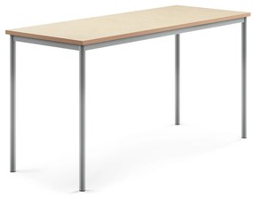 Stôl SONITUS, 1800x700x900 mm, linoleum - béžová, strieborná