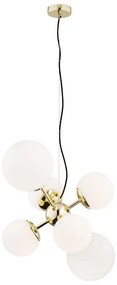 Argon 2532 - Luster na lanku SATELITE 6xE27/15W/230V zlatá