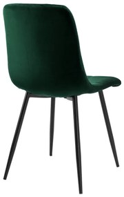 Jedálenská stolička DENVER zamatová, čierna / tmavozelená