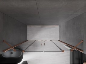 Mexen Velar Duo, posuvné sprchové dvere do otvoru 200 cm, 8mm šedé sklo, ružové zlato, 871-200-000-42-60