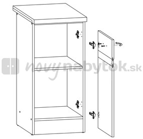 Dolná kuchynská skrinka BRW Junona line D1D/40/82/P (Dub sonoma + Wenge). Vlastná spoľahlivá doprava až k Vám domov. 742461