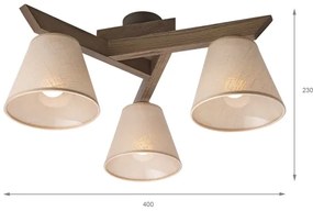 Brilagi - LED prisadený luster ANTHONY 3xE14/40W/230V dub orech/béžová.