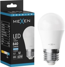 Mexen Nova, LED žiarovka E27, G45, 8W, studená - 6500K, 840 lm - L101-E27-0865-01