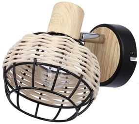 Čierno-krémové nástenné svietidlo ø 12 cm Tajga – Candellux Lighting
