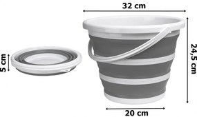 Skladacie vedro Compact 32 cm bielo-sivé