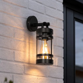 Priemyselná vonkajšia nástenná lampa čierna IP44 - Ruben