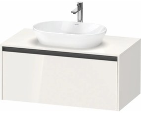 DURAVIT Ketho 2 závesná skrinka pod umývadlo na dosku, 1 zásuvka, 1000 x 550 x 459 mm, biela vysoký lesk, K24886022220000