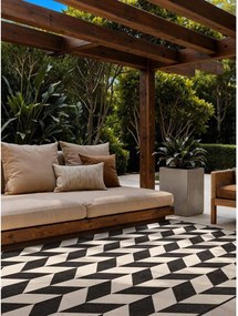 Čierny/krémovobiely vnútorný a vonkajší koberec 160x230 cm Haringey Terrick – Ted Baker