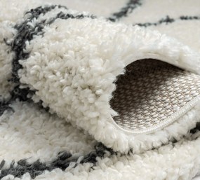 My Flair, Behúň My Shaggy Raute creme, 80x300, čiernobiela, chodba / predsieň