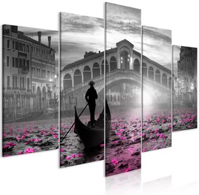 Artgeist Obraz - Magic Venice (5 Parts) Wide Grey Veľkosť: 100x50, Verzia: Premium Print