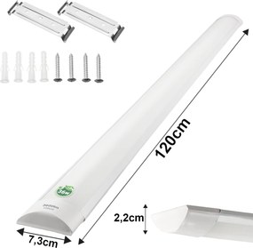 Sada 4 x povrchovo montovateľných LED svietidiel 36W 120cm fluorescenčný panel pre garážovú dielňu