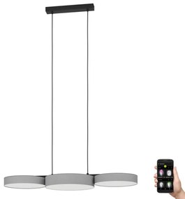 Eglo 900856 - LED RGBW Stmievateľný luster na lanku BARBANO-Z 3xLED/7,5W/230V šedá