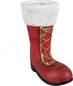 Červená vánoční dekorace santova bota - 32*19*36 cm