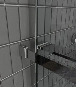 Erga Paris, sprchová zástena Walk-In 100x200 cm, 8mm číre/mliečne sklo, chrómový profil, ERG-V02-PARIS-100x200-MF-CR